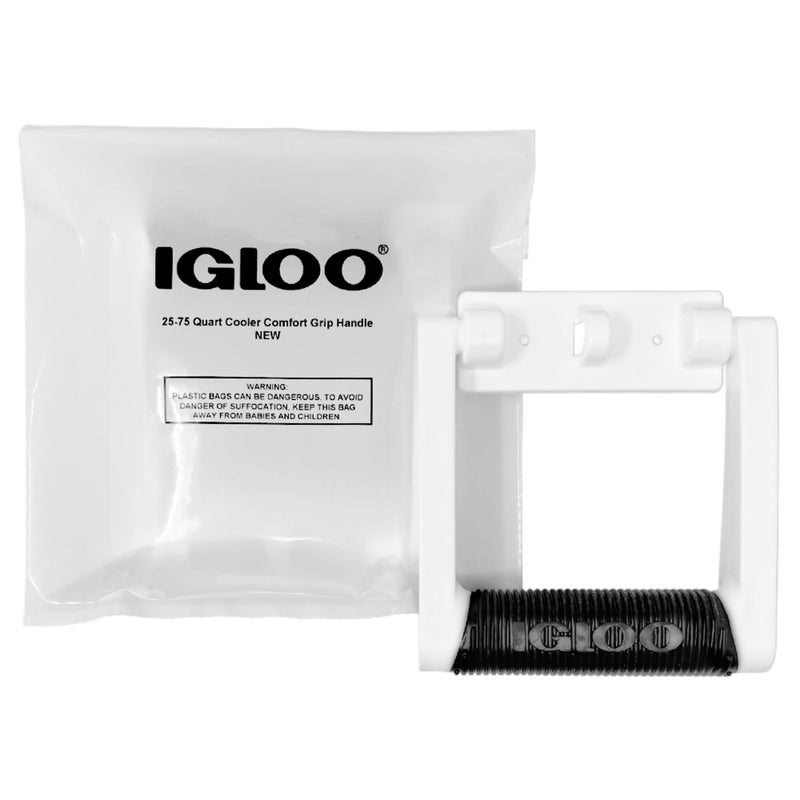 Igloo Premium Comfort Rubber Grip Swing-Up Handle, 25-75 Qt Coolers, White (1 Handle) - Image 1